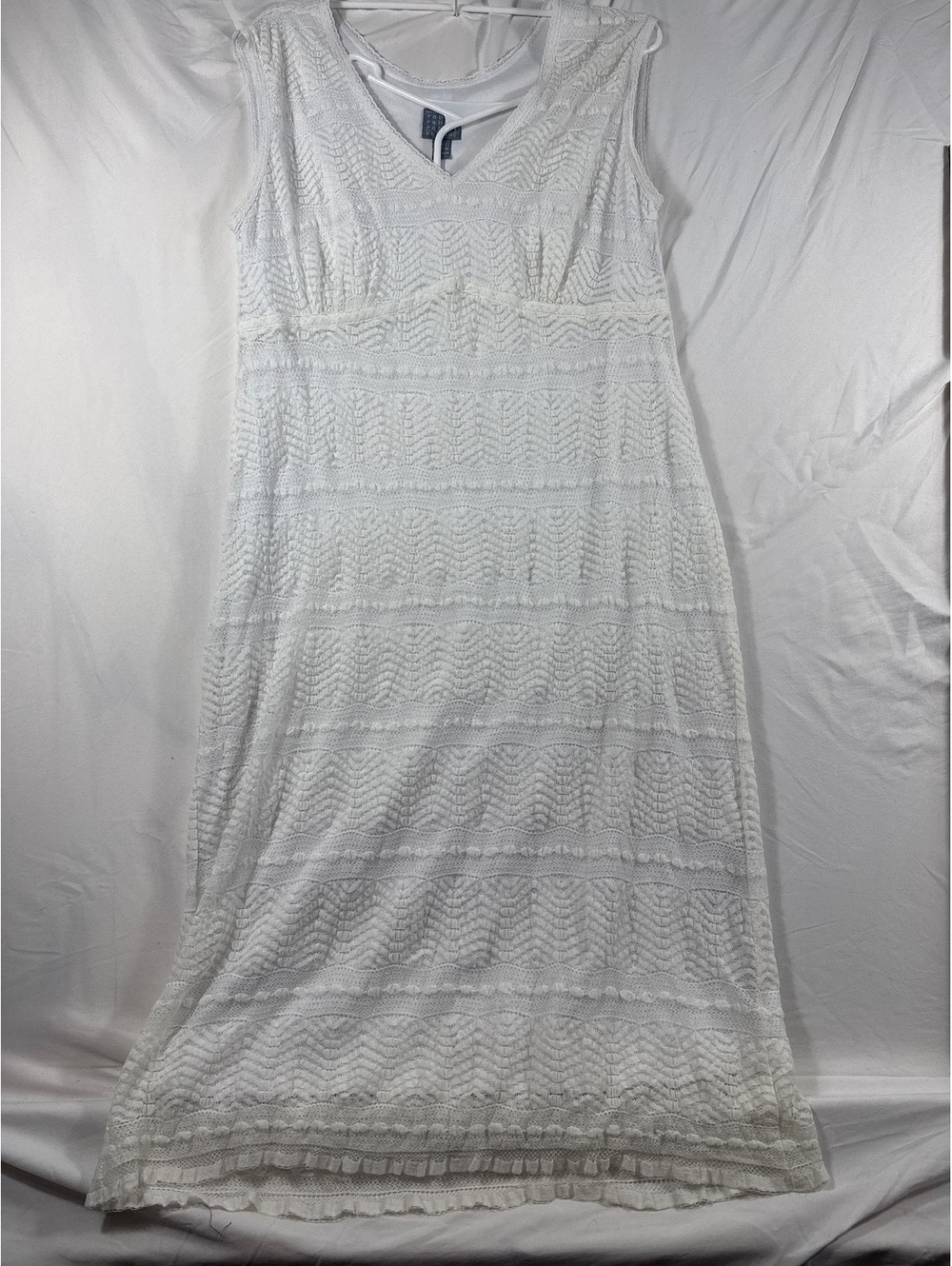 White Sleeveless Lace Dress Size 16 by rabbit rabbit rabbit DESIGNS